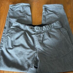 Vintage 90s Hugo Boss Reg Fit Cuffed Charcoal Gray Dress Pants Wool Blend Men 38